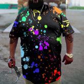 Men's Plus Size Splash Ink Personalized Print T-Shirt